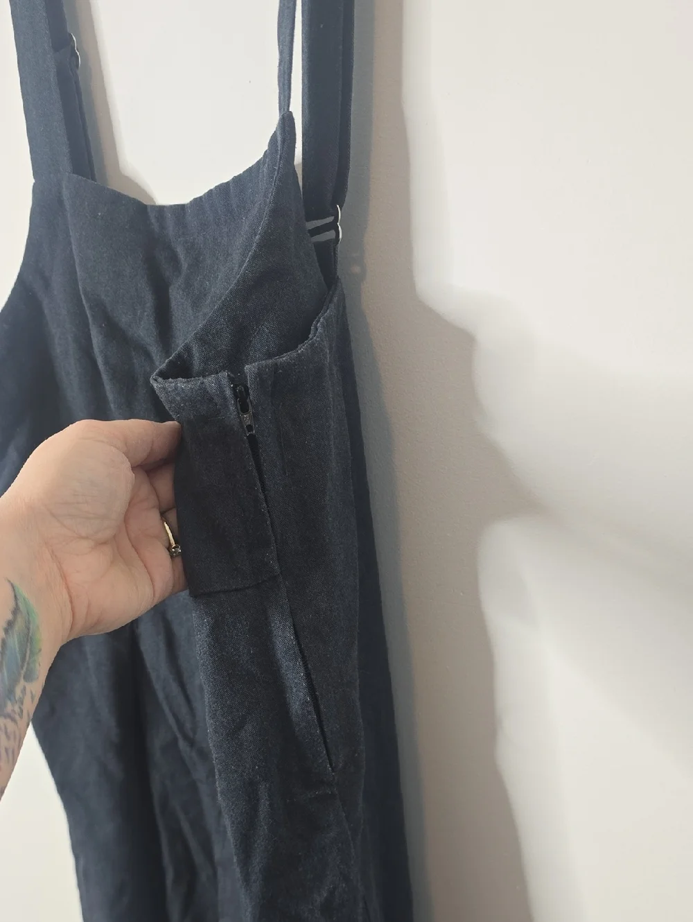 Vintage Navy Wide-Leg Jumpsuit with Square Neck - Picture 6 of 8